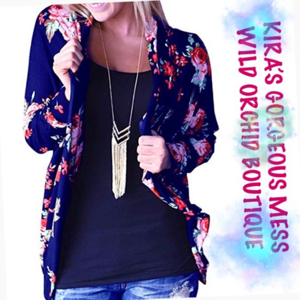 ✨🍭BNWT✨🍭 BLACK & BLUE CARDIGAN KIMONO PLUS SIZE✨